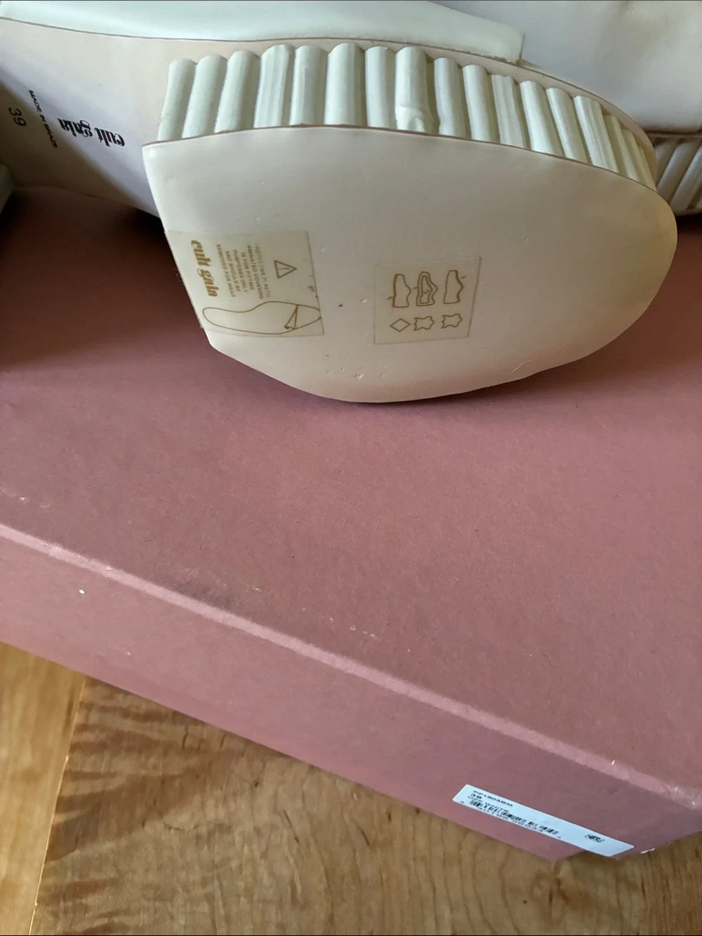 NWT Cult Gaia Judith platform w/bamboo ribbing sole/heel size 9/39